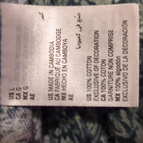 Charter Club Green Patterned Pajama Top And Bottom Pant Set Smoke Free - Picture 4 of 4